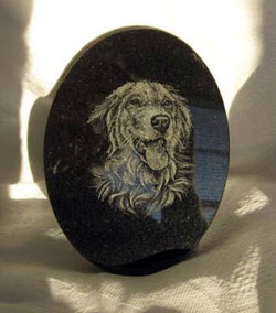 hand etched dog memorial